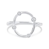 Thumbnail Image 3 of 1/10 CT. T.W. Certified Lab-Grown Diamond Bubbles Letter "O" Ring in Sterling Silver (F/VS2)