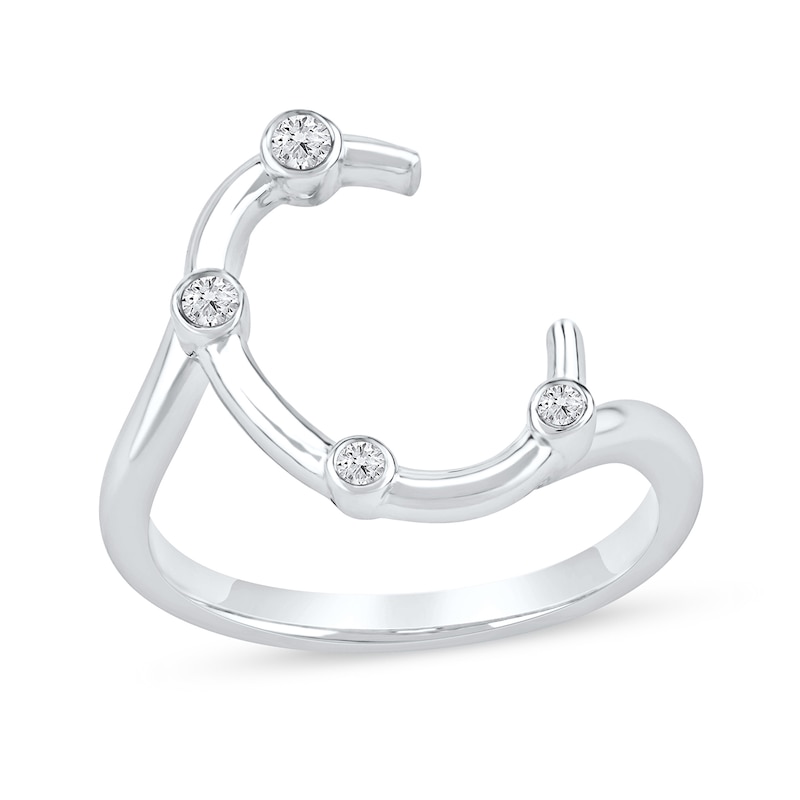 Main Image 1 of 1/10 CT. T.W. Lab-Grown Diamond Bubbles Letter "C" Ring in Sterling Silver (F/VS2)