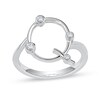 Thumbnail Image 1 of 1/8 CT. T.W. Certified Lab-Created Diamond Bubbles Letter "Q" Ring in Sterling Silver (F/VS2)
