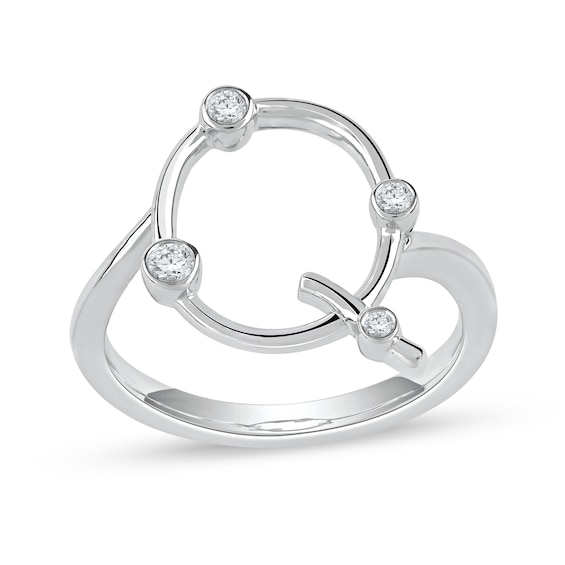 1/8 CT. T.w. Certified Lab-Grown Diamond Bubbles Letter "Q" Ring in Sterling Silver (F/Vs2)
