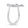 Thumbnail Image 2 of 1/8 CT. T.W. Certified Lab-Created Diamond Bubbles Letter "Q" Ring in Sterling Silver (F/VS2)