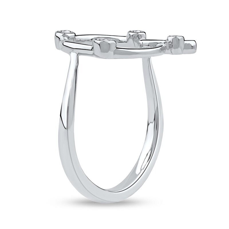 Main Image 2 of 1/8 CT. T.W. Certified Lab-Created Diamond Bubbles Letter "Q" Ring in Sterling Silver (F/VS2)
