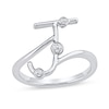 Thumbnail Image 1 of 1/10 CT. T.W. Certified Lab-Grown Diamond Bubbles Letter "J" Ring in Sterling Silver (F/VS2)