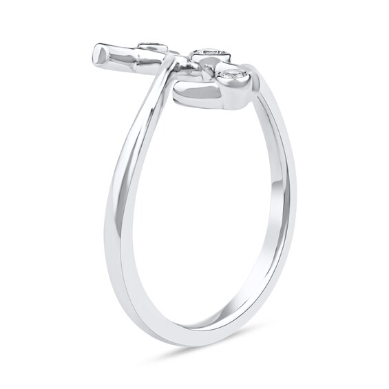 1/10 CT. T.w. Certified Lab-Grown Diamond Bubbles Letter "J" Ring in Sterling Silver (F/Vs2)