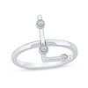 Thumbnail Image 1 of 1/10 CT. T.W. Certified Lab-Grown Diamond Bubbles Letter "L" Ring in Sterling Silver (F/VS2)