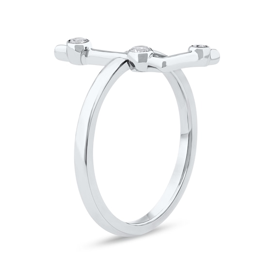 1/10 CT. T.w. Certified Lab-Grown Diamond Bubbles Letter "L" Ring in Sterling Silver (F/Vs2)