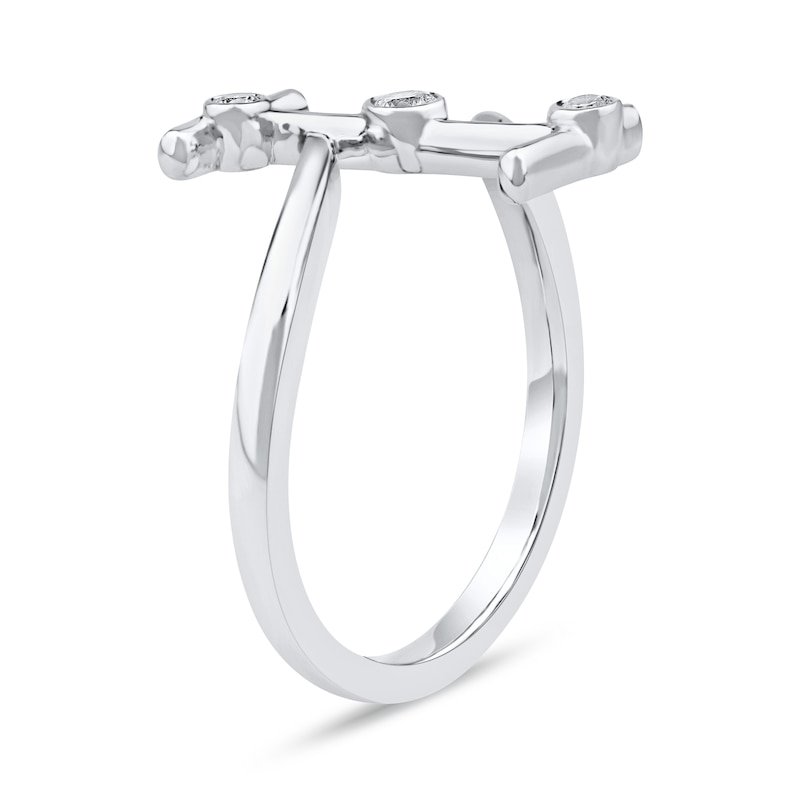 Main Image 2 of 1/10 CT. T.W. Lab-Grown Diamond Bubbles Letter "I" Ring in Sterling Silver (F/VS2)