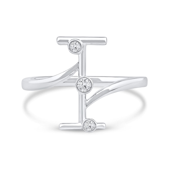 1/10 CT. T.w. Certified Lab-Grown Diamond Bubbles Letter "I" Ring in Sterling Silver (F/Vs2)
