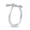 Thumbnail Image 2 of 1/10 CT. T.W. Certified Lab-Grown Diamond Bubbles Letter "T" Ring in Sterling Silver (F/VS2)