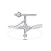 Thumbnail Image 3 of 1/10 CT. T.W. Certified Lab-Grown Diamond Bubbles Letter "T" Ring in Sterling Silver (F/VS2)