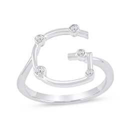 1/10 CT. T.W. Lab-Grown Diamond Bubbles Letter "G" Ring in Sterling Silver (F/VS2)