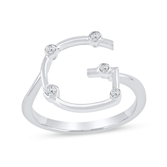 1/10 CT. T.w. Certified Lab-Grown Diamond Bubbles Letter "G" Ring in Sterling Silver (F/Vs2)