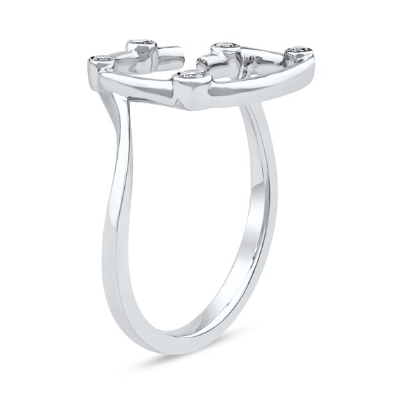 1/10 CT. T.w. Certified Lab-Grown Diamond Bubbles Letter "G" Ring in Sterling Silver (F/Vs2)