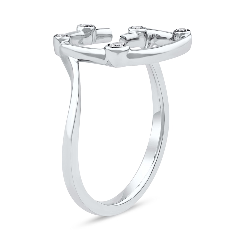Main Image 2 of 1/10 CT. T.W. Lab-Grown Diamond Bubbles Letter "G" Ring in Sterling Silver (F/VS2)