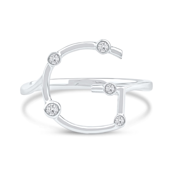 1/10 CT. T.w. Certified Lab-Grown Diamond Bubbles Letter "G" Ring in Sterling Silver (F/Vs2)