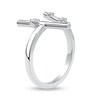Thumbnail Image 2 of 1/10 CT. T.W. Certified Lab-Created Diamond Bubbles Letter "V" Ring in Sterling Silver (F/VS2)