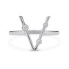 Thumbnail Image 3 of 1/10 CT. T.W. Certified Lab-Created Diamond Bubbles Letter "V" Ring in Sterling Silver (F/VS2)