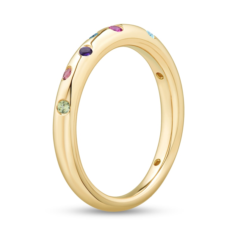Main Image 2 of Multi-Gemstone Bezel-Set Bubbles Band in 10K Gold