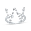 Thumbnail Image 1 of 1/10 CT. T.W. Certified Lab-Grown Diamond Bubbles Letter "W" Ring in Sterling Silver (F/VS2)