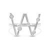 Thumbnail Image 3 of 1/10 CT. T.W. Certified Lab-Grown Diamond Bubbles Letter "W" Ring in Sterling Silver (F/VS2)