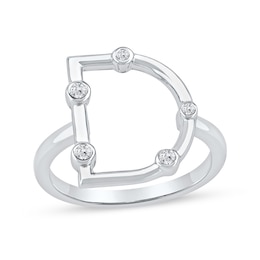 1/10 CT. T.W. Lab-Grown Diamond Bubbles Letter "D" Ring in Sterling Silver (F/VS2)
