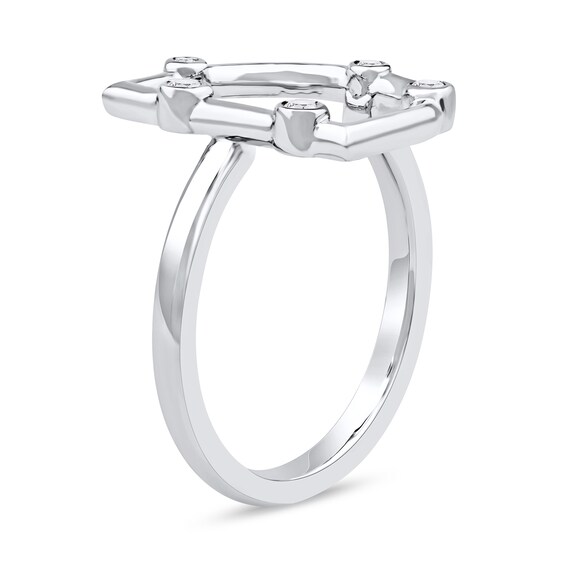 1/10 CT. T.w. Certified Lab-Grown Diamond Bubbles Letter "D" Ring in Sterling Silver (F/Vs2)