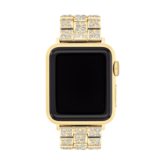 Ladies' Coach Apple Straps Gold-Tone Crystal Interchangeable Replacement Band Smart Watch Attachment (Model: 14700258)