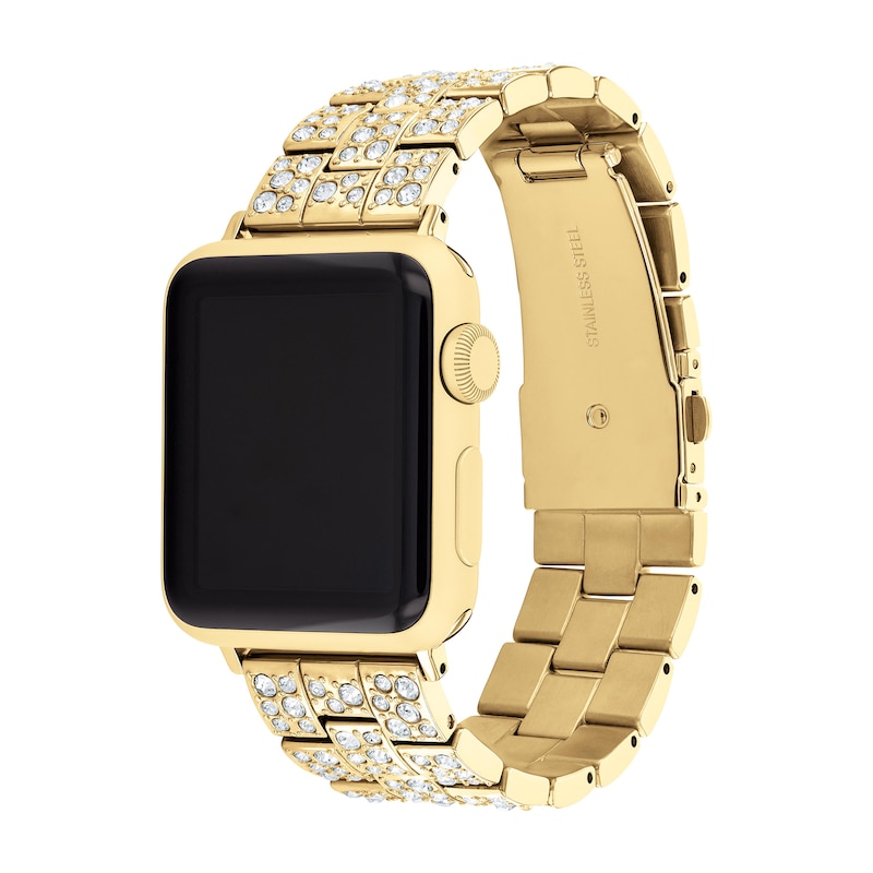 Main Image 2 of Ladies' Coach Apple Straps Gold-Tone Crystal Interchangeable Replacement Band Smart Watch Attachment (Model: 14700258)
