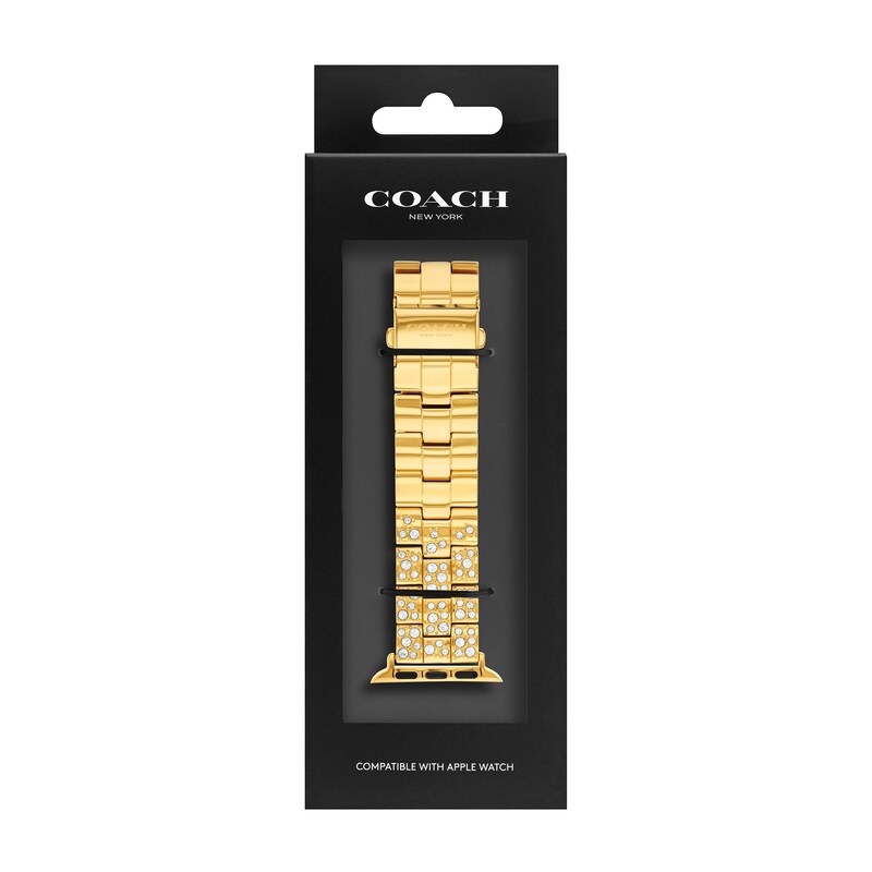 Main Image 4 of Ladies' Coach Apple Straps Gold-Tone Crystal Interchangeable Replacement Band Smart Watch Attachment (Model: 14700258)