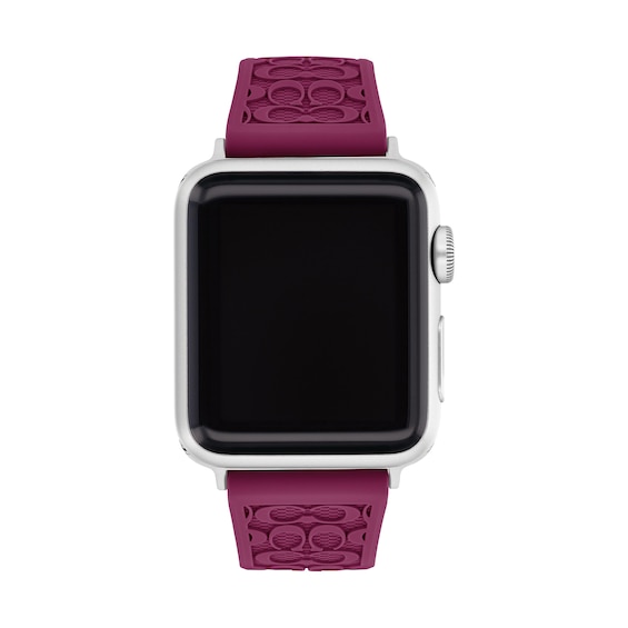 Ladies' Coach Apple Straps Purple Logo Interchangeable Replacement Band Smart Watch Attachment (Model: 14700257)