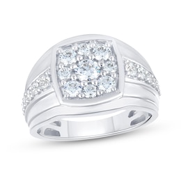 1-1/2 CT. T.W. Cushion-Shaped Certified Lab-Grown Multi-Diamond Ring in 10K White Gold (F/SI2)