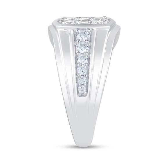 1-1/2 CT. T.w. Cushion-Shaped Certified Lab-Grown Multi-Diamond Ring in 10K White Gold (F/Si2)
