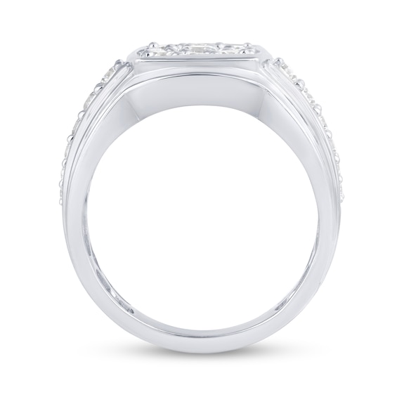 1-1/2 CT. T.w. Cushion-Shaped Certified Lab-Grown Multi-Diamond Ring in 10K White Gold (F/Si2)