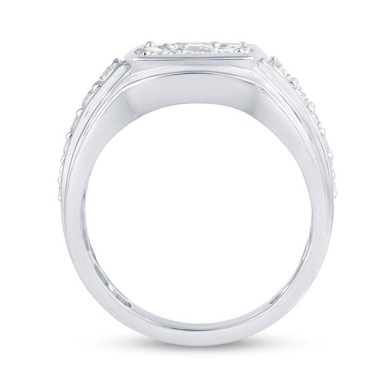 Main Image 3 of 1-1/2 CT. T.W. Cushion-Shaped Certified Lab-Grown Multi-Diamond Ring in 10K White Gold (F/SI2)