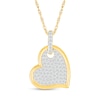 Thumbnail Image 1 of 1/4 CT. T.W. Multi-Diamond Tilted Heart Pendant in 10K Gold