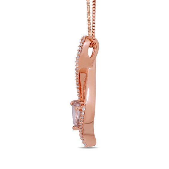 6.0mm Heart-Shaped Morganite and 1/10 CT. T.w. Diamond Infinity Pendant in 10K Rose Gold
