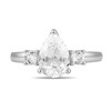 Thumbnail Image 3 of Pear-Shaped and Round White Lab-Created Sapphire Three-Stone Ring in Sterling Silver