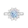 Thumbnail Image 2 of 7.0mm Sky Blue Topaz and White Lab-Created Sapphire Sunburst Frame Ring in Sterling Silver