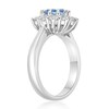 Thumbnail Image 3 of 7.0mm Sky Blue Topaz and White Lab-Created Sapphire Sunburst Frame Ring in Sterling Silver