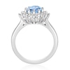 Thumbnail Image 4 of 7.0mm Sky Blue Topaz and White Lab-Created Sapphire Sunburst Frame Ring in Sterling Silver