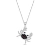 Thumbnail Image 1 of Oval and Round Garnet with White Topaz Tilted Crab Pendant in Sterling Silver
