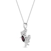 Thumbnail Image 2 of Oval and Round Garnet with White Topaz Tilted Crab Pendant in Sterling Silver