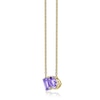 Thumbnail Image 2 of Pear-Shaped and Emerald-Cut Amethyst Toi et Moi Necklace in Sterling Silver with 18K Gold Plate