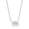 Thumbnail Image 1 of Pear-Shaped and Emerald-Cut White Topaz Toi et Moi Necklace in Sterling Silver with 18K Gold Plate