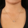 Thumbnail Image 4 of Pear-Shaped and Emerald-Cut White Topaz Toi et Moi Necklace in Sterling Silver with 18K Gold Plate