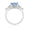 Thumbnail Image 4 of 7.0mm Hexagon-Shaped Sky Blue Topaz and White Lab-Created Sapphire Ring in Sterling Silver
