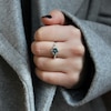 Thumbnail Image 5 of 7.0mm Hexagon-Shaped Sky Blue Topaz and White Lab-Created Sapphire Ring in Sterling Silver