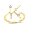 Thumbnail Image 1 of 1/10 CT. T.W. Certified Lab-Grown Diamond Bubbles Letter "K" Ring in Sterling Silver with 14K Gold Plate (F/VS2)