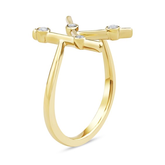 1/10 CT. T.w. Lab-Grown Diamond Bubbles Letter "K" Ring in Sterling Silver with 14K Gold Plate (F/Vs2)