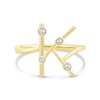 Thumbnail Image 3 of 1/10 CT. T.W. Certified Lab-Grown Diamond Bubbles Letter "K" Ring in Sterling Silver with 14K Gold Plate (F/VS2)